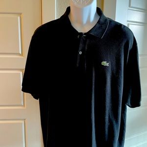 Men’s Black Lacoste short sleeve polo. Size 7.